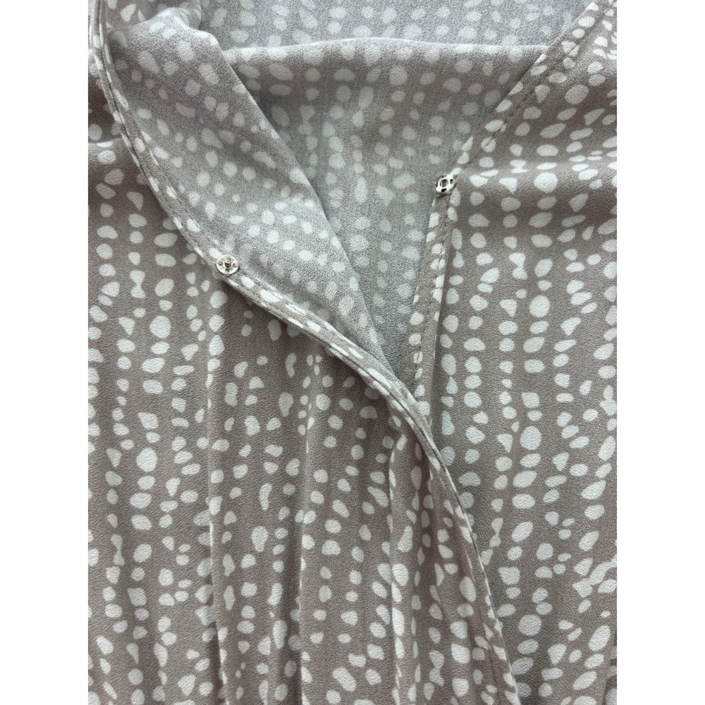 NWT Dress Forum Los Angeles Taupe White Dotted Jumpsuit V-Neck Jogger Small - Picture 11 of 15